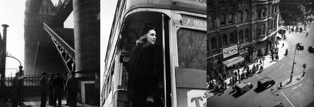 Woman on London routemaster bus, 1940s