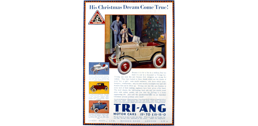 Advertisement for Tri-Ang toy model motor cars
