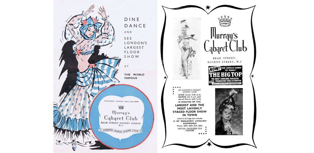 Programme for Murray's Cabaret Club
