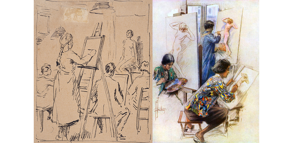 The Art Class. Sullivan, Edmund Joseph 1869 - 1933. Date: