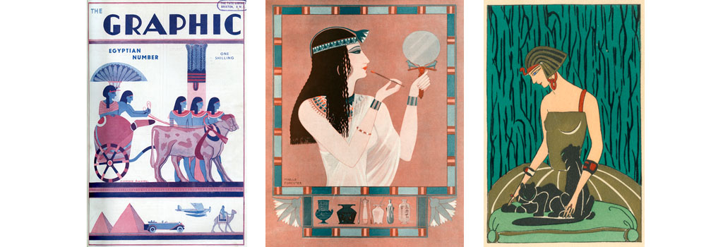 Front cover of The Graphic magazine specially designed in an Egyptian style for its number on the same subject. Date: 1930