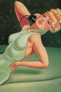 Lady on Couch, Phone