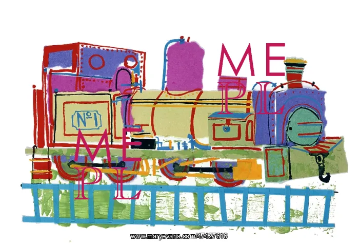  : No 1 Train ? paper collage and paint design