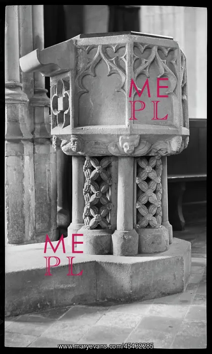 : 14th century octagonal stone font : 14th century octagonal stone font