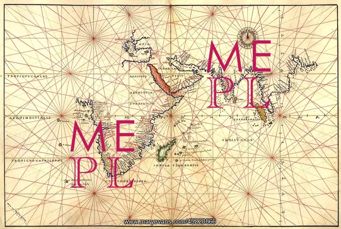 : 1544 nautical map of the Indian Ocean showing ? : 1544 nautical map of the Indian Ocean showing ?