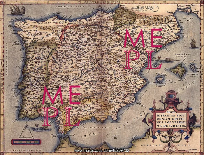 : 1570 map of Spain. From Abraham Ortelius : 1570 map of Spain. From Abraham Ortelius