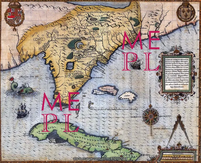 : 1591, exploration era map of Florida and ? : 1591, exploration era map of Florida and ?