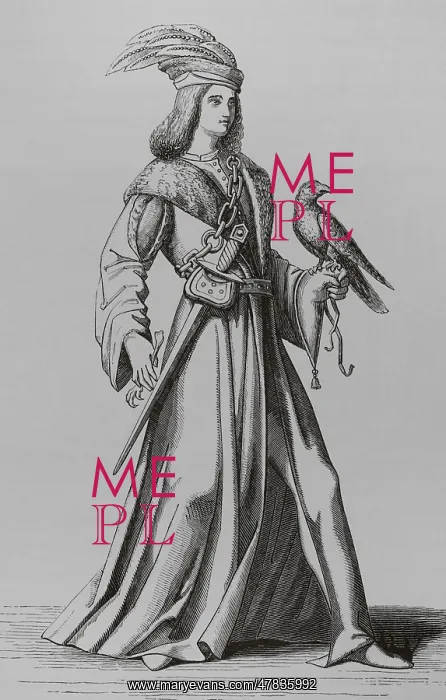: A 15th century noble of Provence. Engraving : A 15th century noble of Provence. Engraving