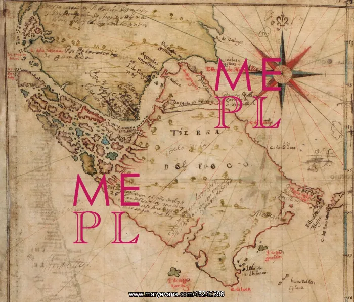 : 1630 map of Strait of Magellan, at the southern ? : 1630 map of Strait of Magellan, at the southern ?