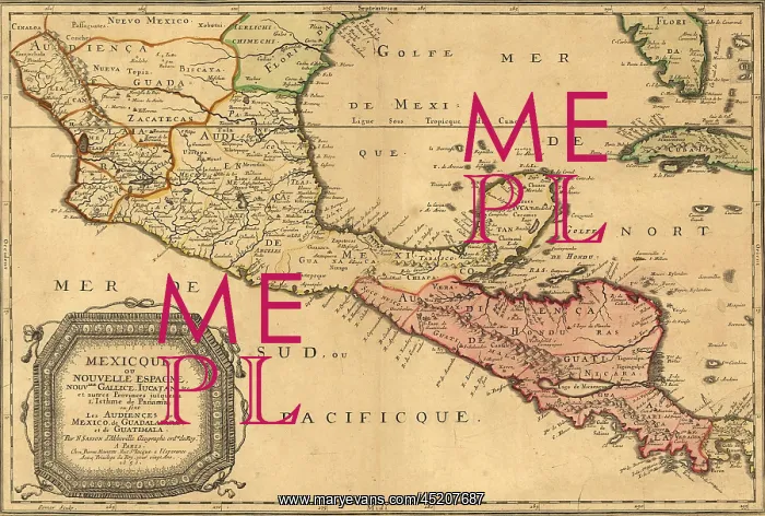 : 1656 map of Central America and Mexico, ? : 1656 map of Central America and Mexico, ?