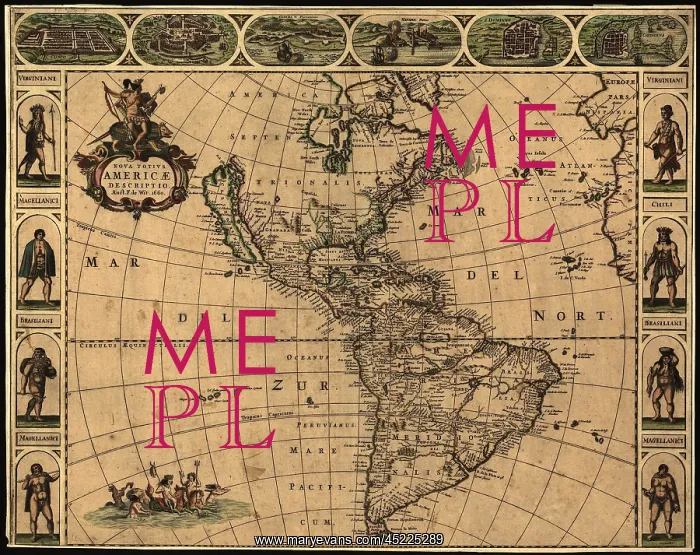: 1660 map of the Western Hemisphere, indicating ? : 1660 map of the Western Hemisphere, indicating ?