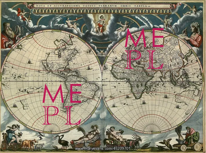 : 1664 Dutch world map is richly decorated, ? : 1664 Dutch world map is richly decorated, ?