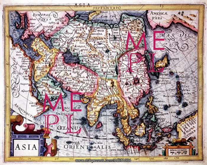  : 16th  /  17th Century Map of Asia and the Orient