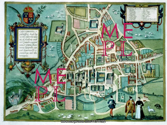  : 16th  /  17th century Map of Cambridge, England