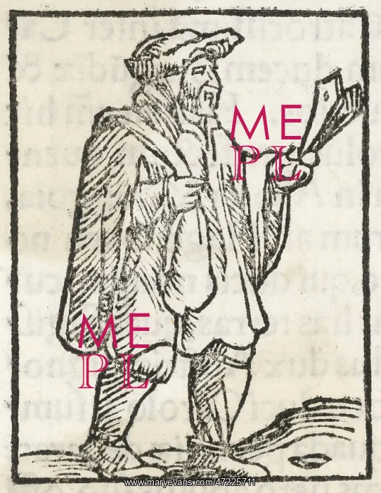 : LEPER. A 16th century leper walks with a clapper, to warn people of his approach : LEPER. A 16th century leper walks with a clapper, to warn people of his approach