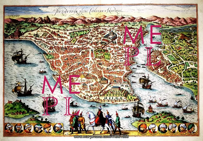  : 16th century map of Byzantium (Constantinople)