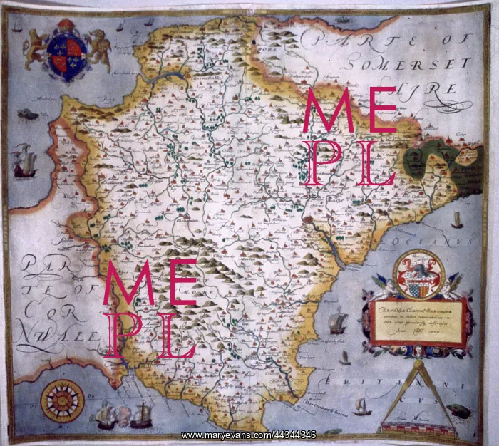  : 16th century Map of Devon