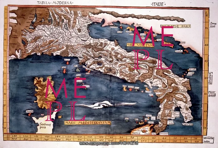  : 16th century Map of Italy and Corsica