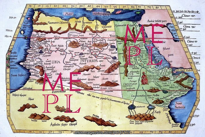 : 16th century Map of Libya based on 2nd century Ptolemy Map