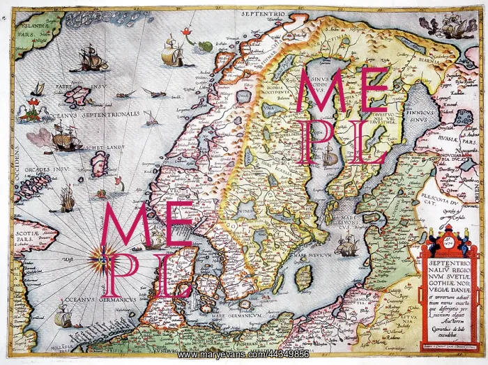  : 16th century Map of Scandinavia