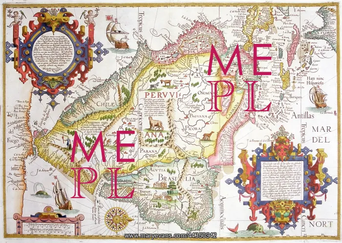  : 16th century Map of South America