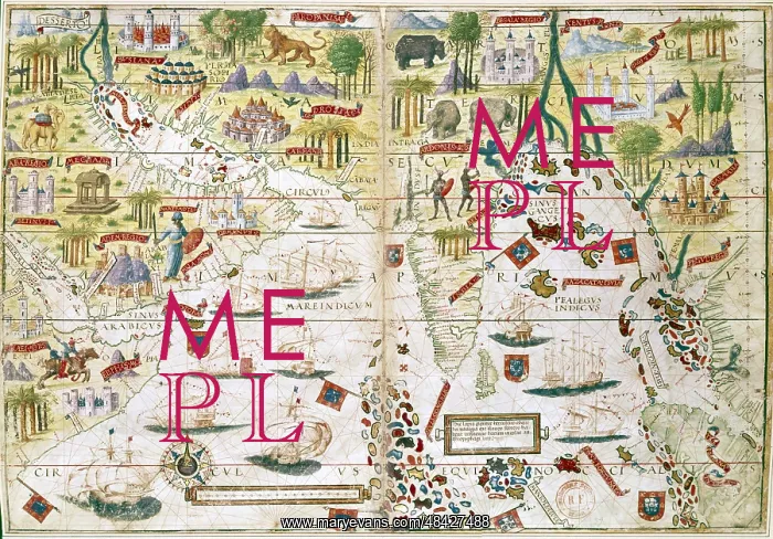 : 16th century Portugese map of the Indian Ocean : 16th century Portugese map of the Indian Ocean