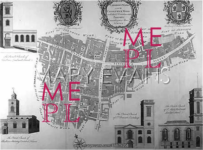 : 1755 MAP OF LONDON CITY : 1755 MAP OF LONDON CITY