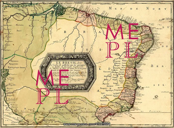 : 1756 map of Brazil, showing geographic definition ? : 1756 map of Brazil, showing geographic definition ?