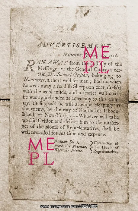 : 1776 advertisement for the return of a runaway ? : 1776 advertisement for the return of a runaway ?