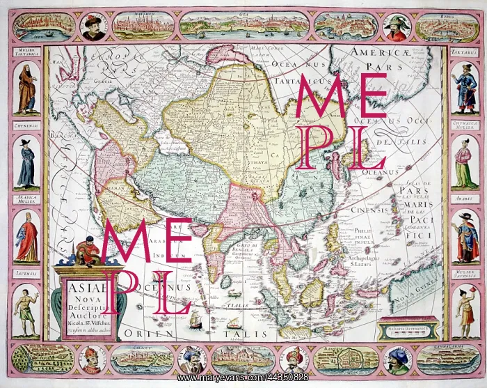  : 17th century Map of Asia - Asiae Nova