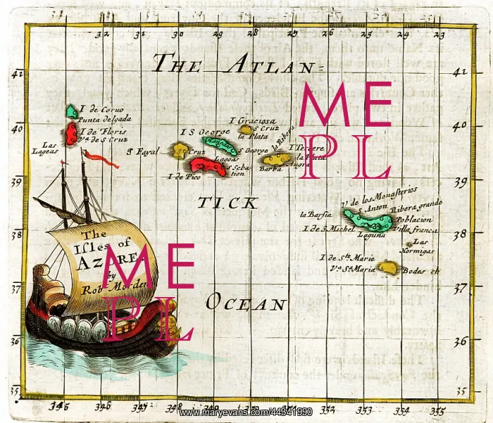  : 17th century Map of the Azores