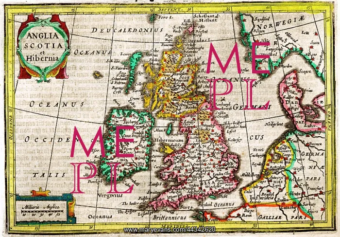: 17th century Map of the British Isles : 17th century Map of the British Isles