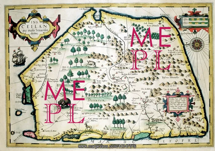 : 17th century Map of Ceylon (Sri Lanka) : 17th century Map of Ceylon (Sri Lanka)