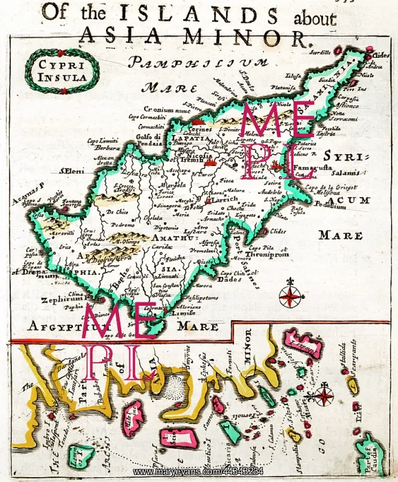  : 17th century Map of Cypri Insula (Cyprus)
