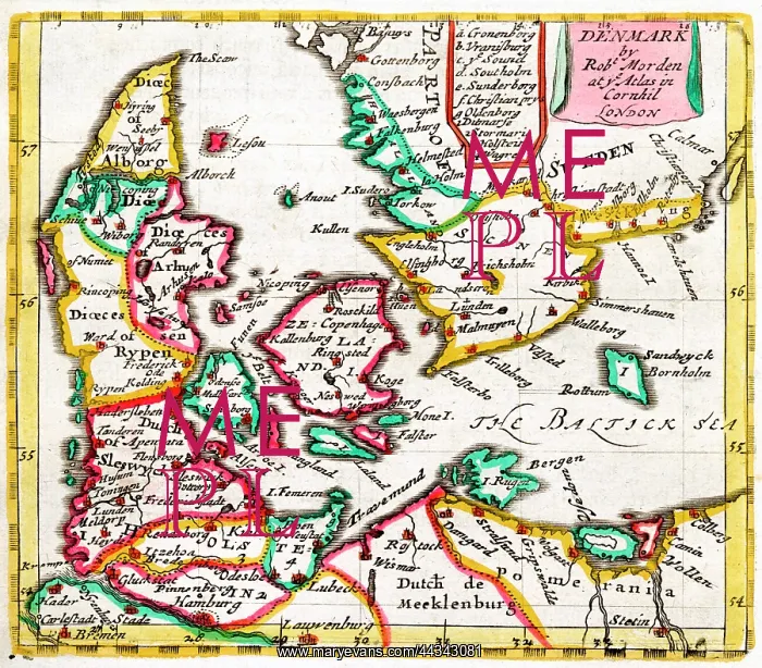  : 17th century Map of Denmark