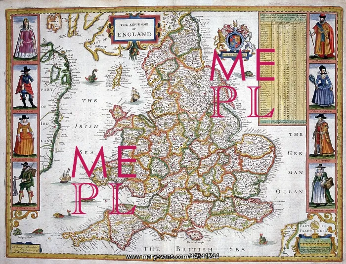 : 17th century Map of England and Wales