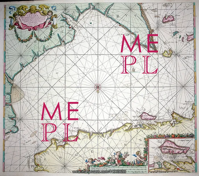 : 17th century Map of the English Channel : 17th century Map of the English Channel