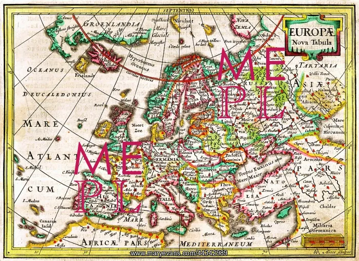 : 17th century Map of Europe : 17th century Map of Europe