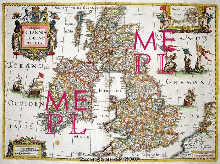 : 17th century Map of Great Britain and Ireland : 17th century Map of Great Britain and Ireland