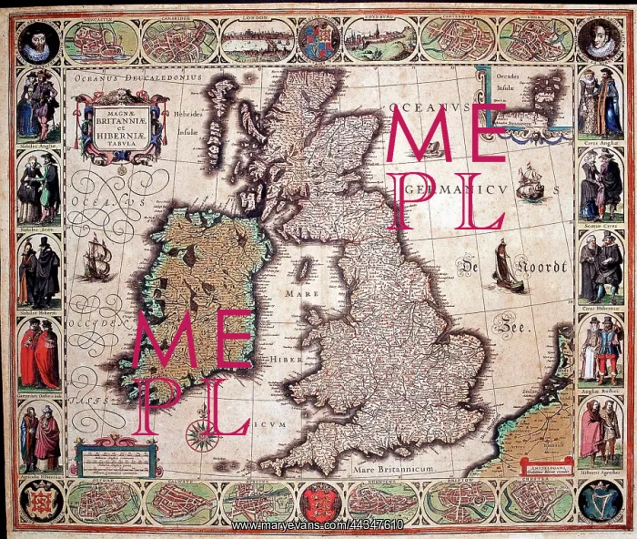 : 17th century Map of Great Britain and Ireland : 17th century Map of Great Britain and Ireland