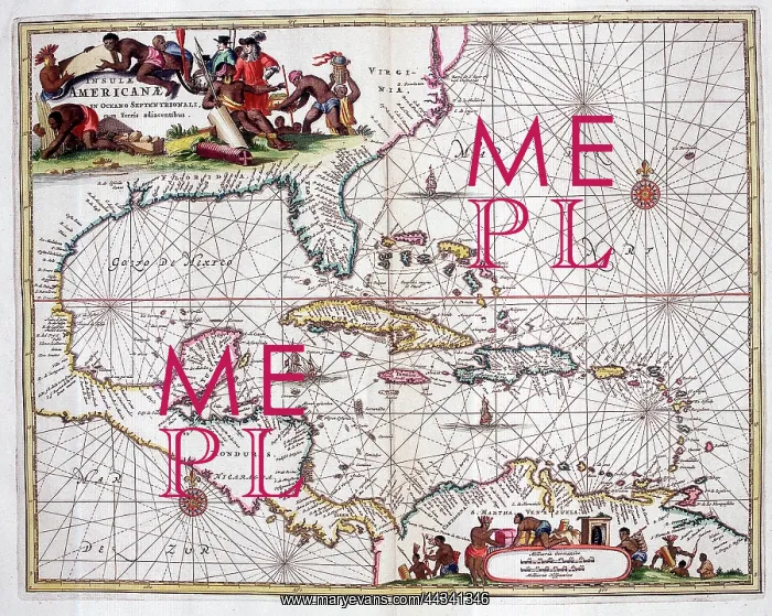  : 17th century Map of the Gulf of Mexico