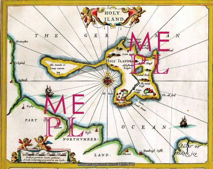  : 17th century Map of Holy Island