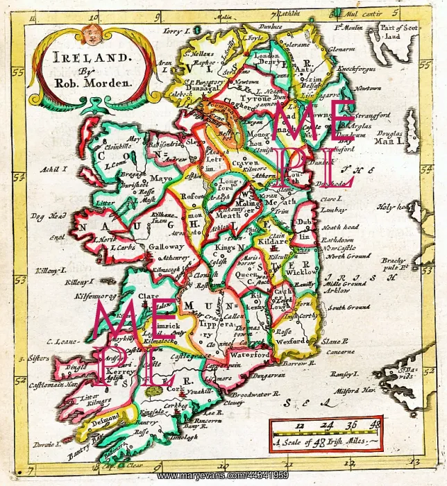  : 17th century Map of Ireland