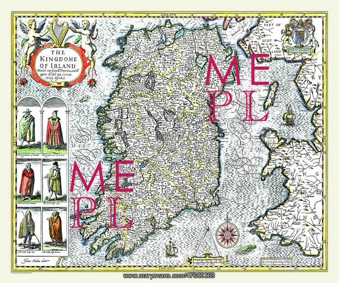 : 17th Century map of Ireland : 17th Century map of Ireland