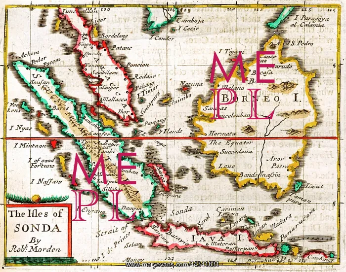 : 17th century Map of the Isles of Sonda : 17th century Map of the Isles of Sonda