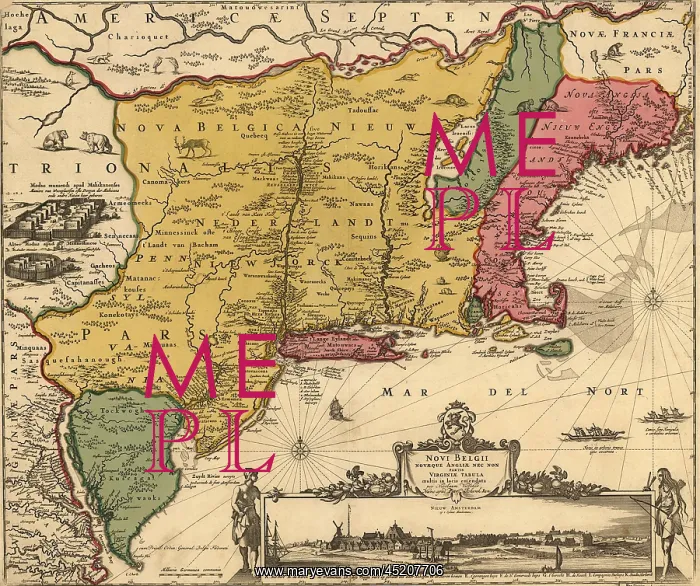 : 17th century map of land that became New ? : 17th century map of land that became New ?