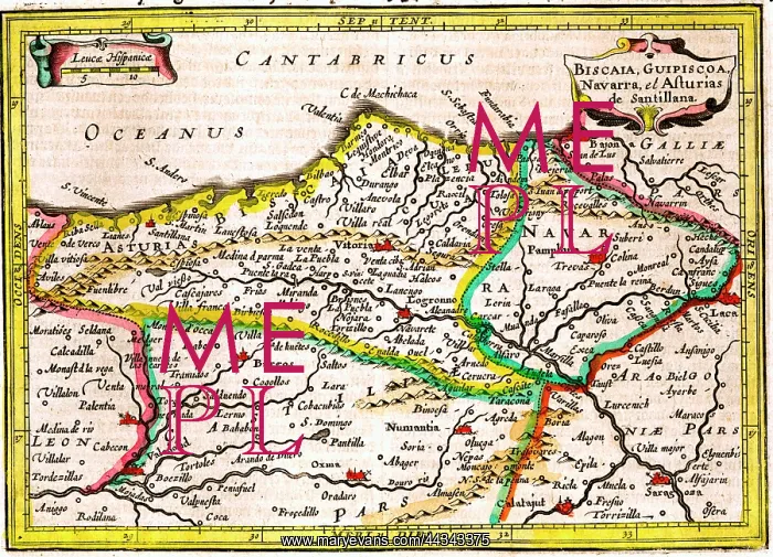 : 17th century Map of North Eastern Spain : 17th century Map of North Eastern Spain