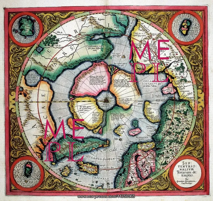 : 17th century Map of the North Pole : 17th century Map of the North Pole