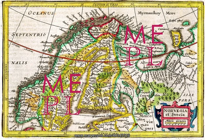 : 17th century Map of Scandinavia and the Baltics : 17th century Map of Scandinavia and the Baltics