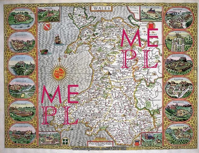  : 17th century Map of Wales